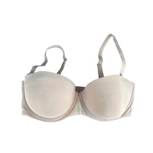 Auden Strapless‎ Bra Beige Padded Underwire Adjustable 36DD